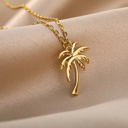 Tropical Palm Tree Necklace