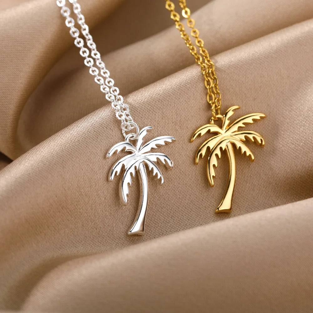 Tropical Palm Tree Necklace