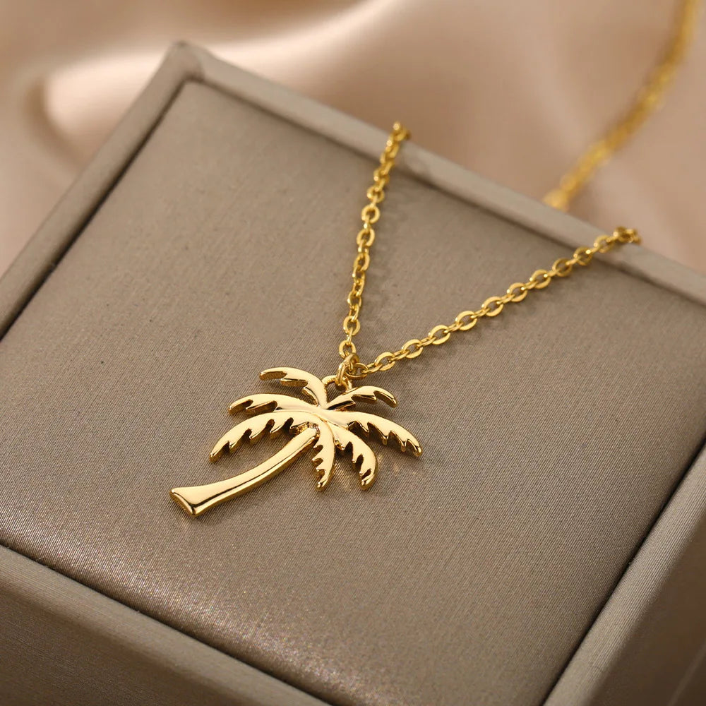 Tropical Palm Tree Necklace