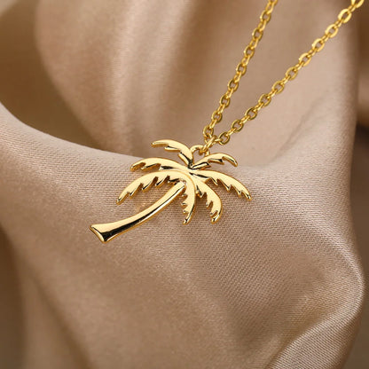 Tropical Palm Tree Necklace