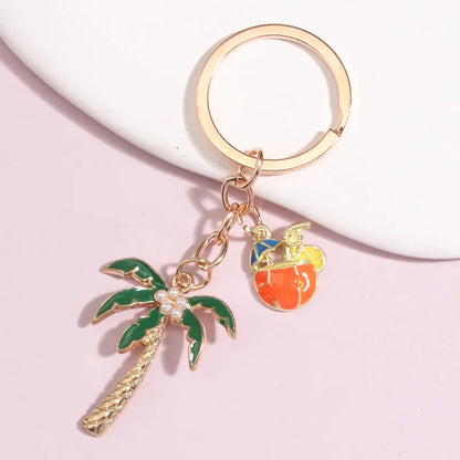 Enamel Palm Key Chain