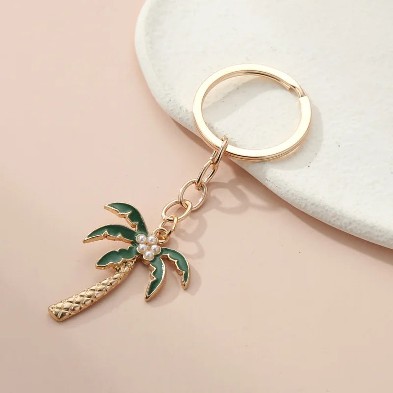 Enamel Palm Key Chain