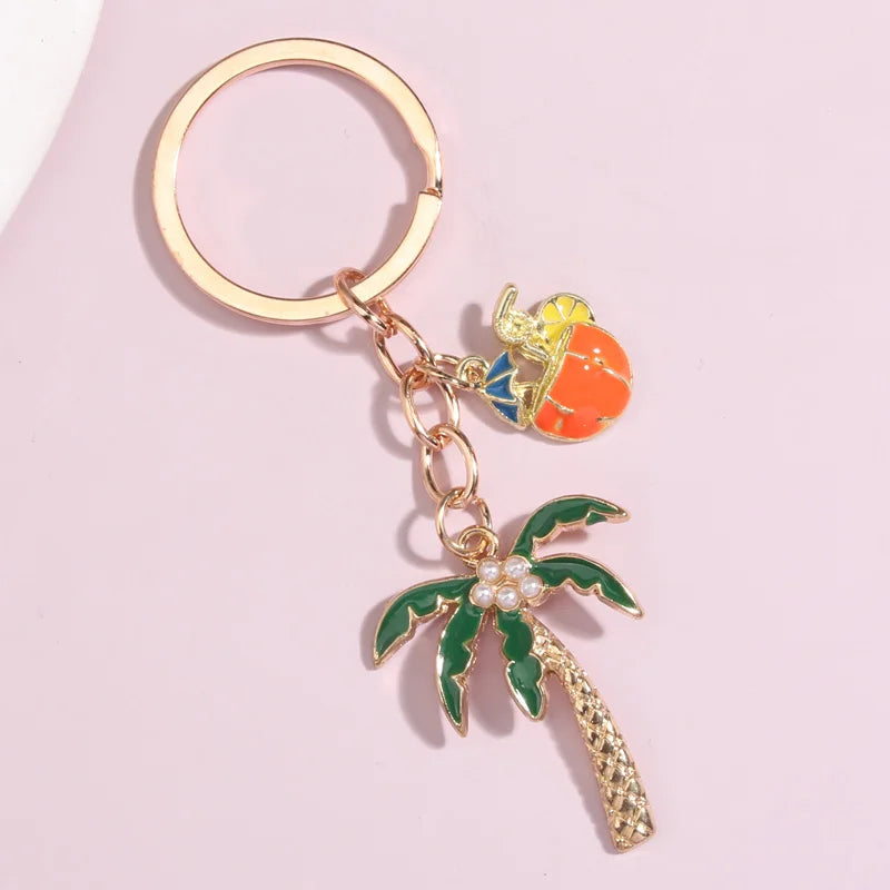 Enamel Palm Key Chain